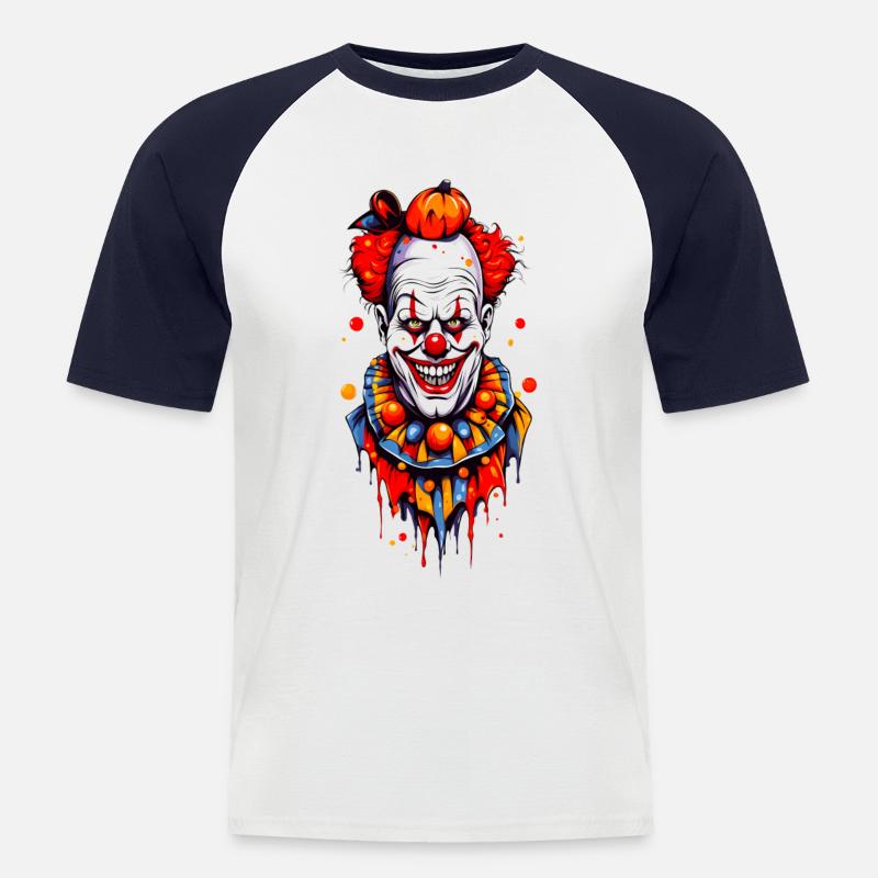 Clown - Männer Baseball-T-Shirt - Weiß/Navy