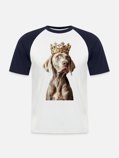 Weimaraner - Männer Baseball-T-Shirt - Weiß/Navy