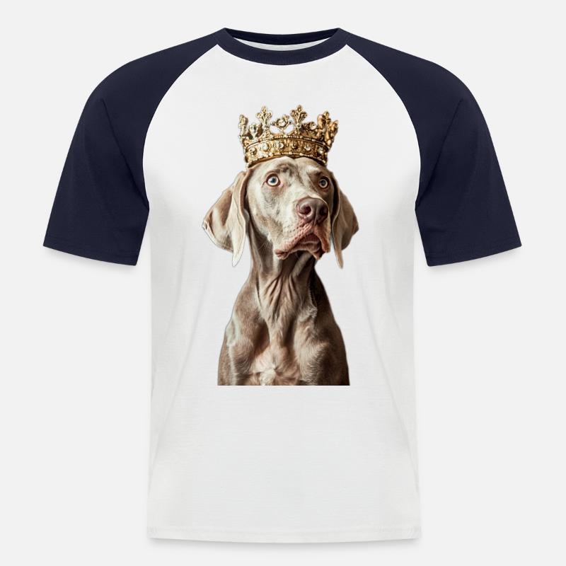 Weimaraner - Männer Baseball-T-Shirt - Weiß/Navy