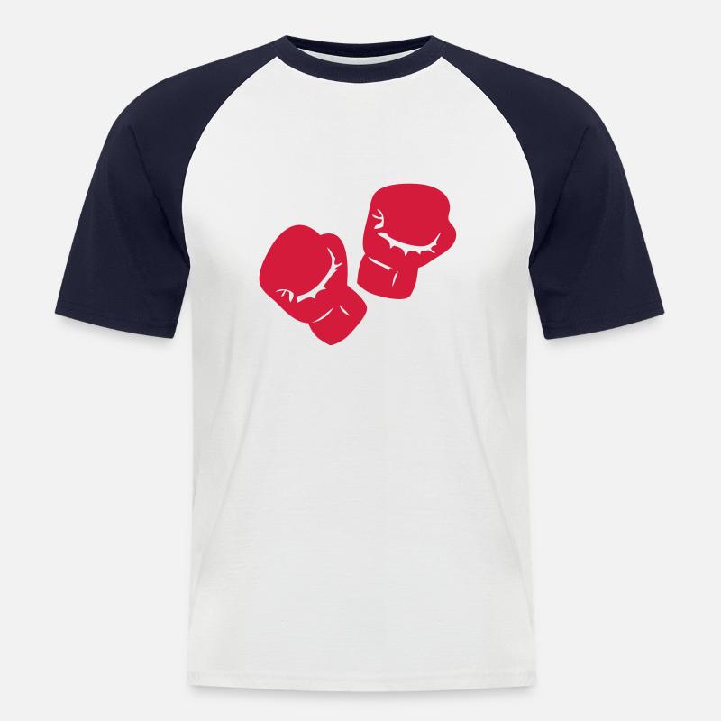 Boxen Boxhandschuh - Männer Baseball-T-Shirt - Weiß/Navy