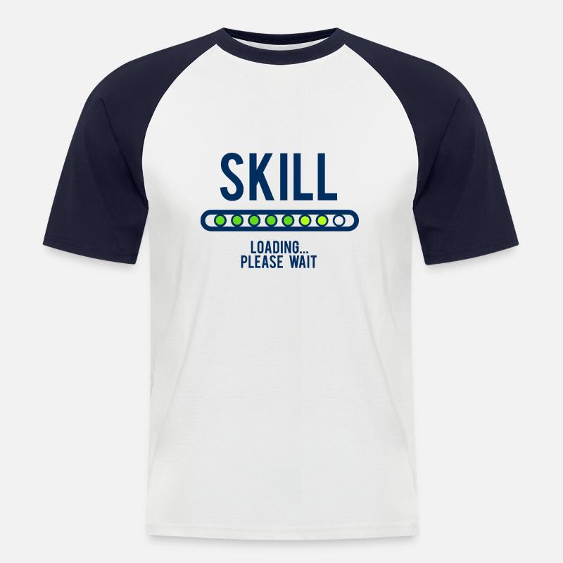 SKILL LOADING - Männer Baseball-T-Shirt - Weiß/Navy