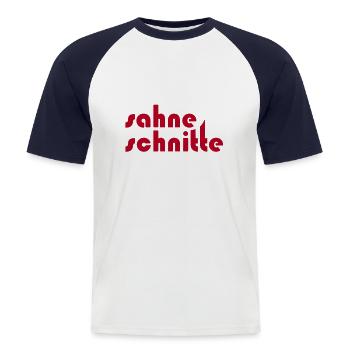 Cream Slice I - Men's Baseball T-Shirt - white/navy - Front - Nik (191cm)