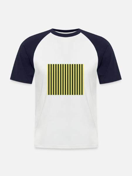 Stripes Navy Gelb - Men's Baseball T-Shirt - white/navy