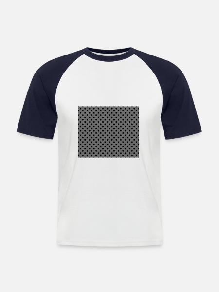 Tupfen-Schwarz auf Grau - Men's Baseball T-Shirt - white/navy
