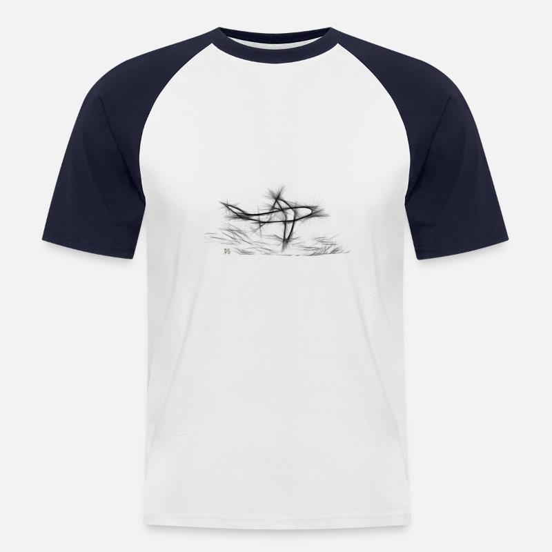 Sauberer Grafikhai - Männer Baseball-T-Shirt - Weiß/Navy