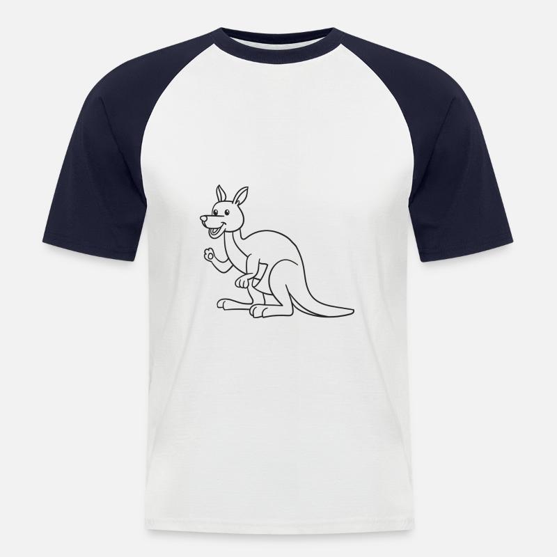 Känguru, Kängurus, Geschenk, Geschenkidee - Männer Baseball-T-Shirt - Weiß/Navy