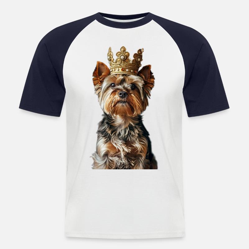 Yorkshire Terrier - Männer Baseball-T-Shirt - Weiß/Navy