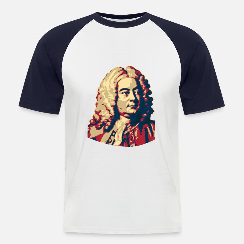 Georg Friedrich Händel - Männer Baseball-T-Shirt - Weiß/Navy
