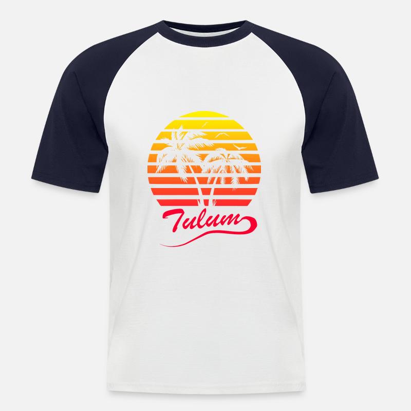 Tulum - Männer Baseball-T-Shirt - Weiß/Navy