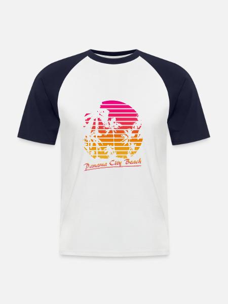 Panama City Beach - Männer Baseball-T-Shirt - Weiß/Navy