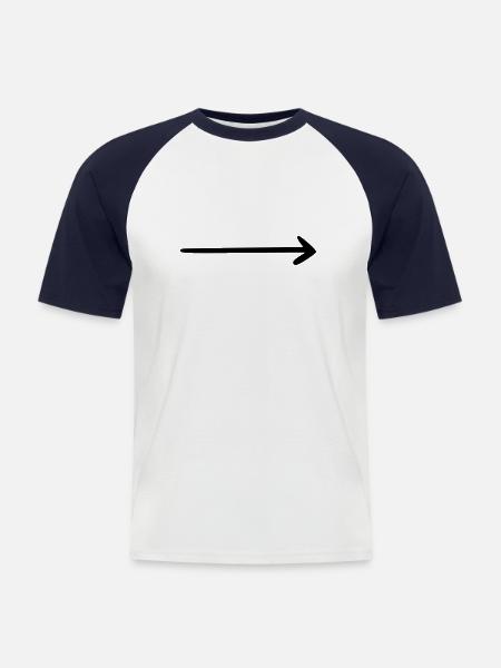 Arrow drawing sketch black - Men's Baseball T-Shirt - white/navy