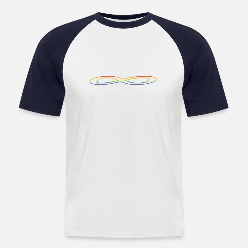 Regenbogen Unendlichkeit - Männer Baseball-T-Shirt - Weiß/Navy