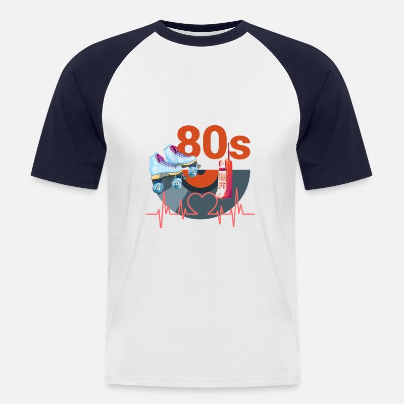 Die 80ER JAHRE - Männer Baseball-T-Shirt - Weiß/Navy