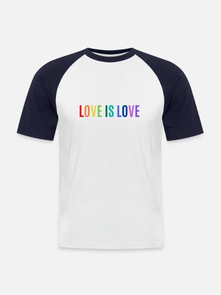 LOVE IS LOVE - Men's Baseball T-Shirt - white/navy