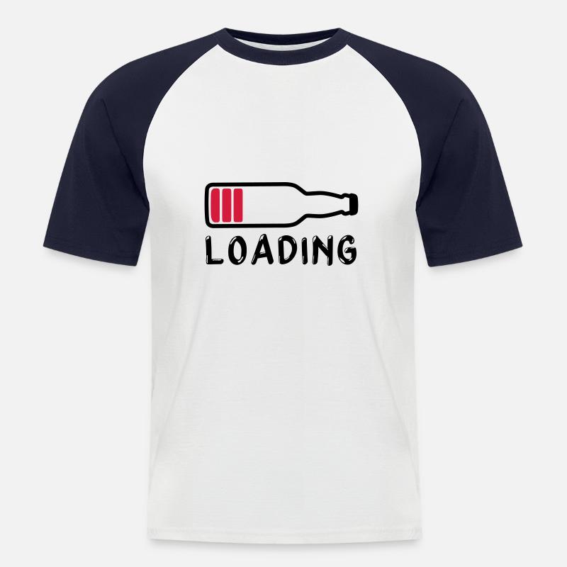 loading beer drink - loading - Men's Baseball T-Shirt - white/navy