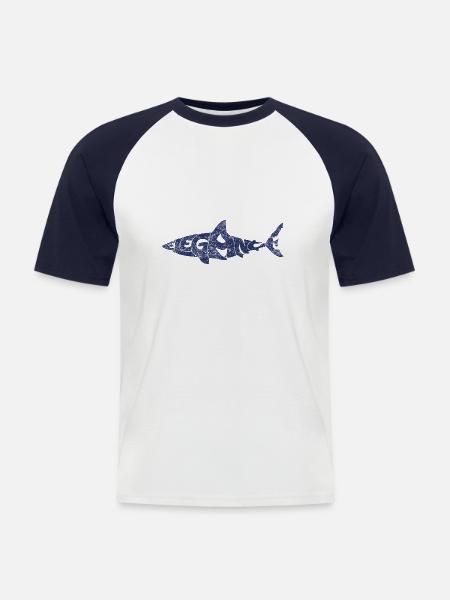 Elegant Shark - Men's Baseball T-Shirt - white/navy