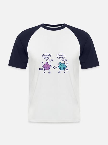 Du er så sød kemi kemiker videnskab - Kortærmet herre-baseballshirt - hvid/marineblå