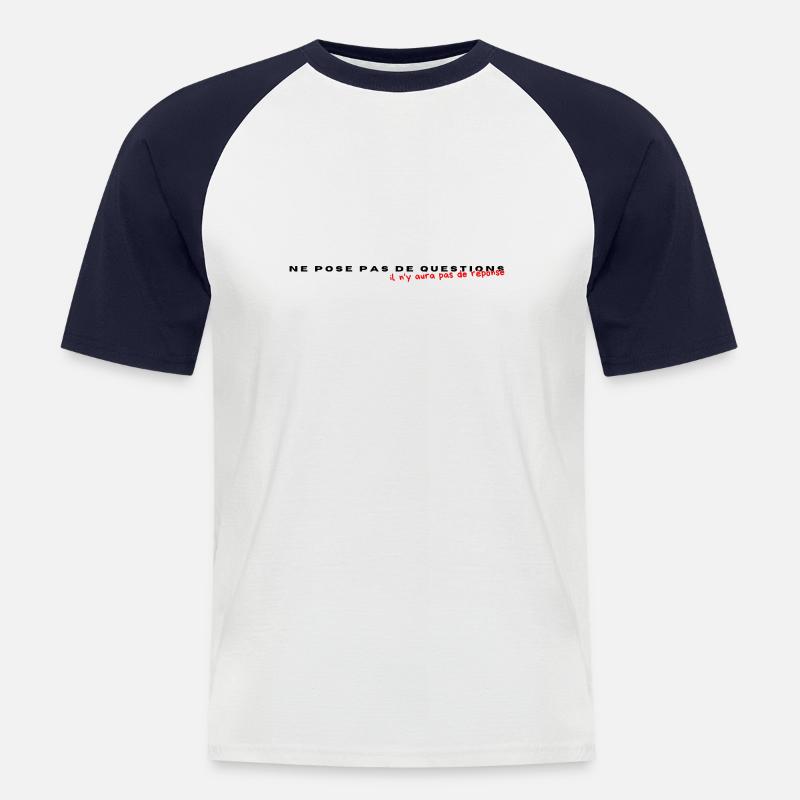 8A58F78B 9D47 4A6A 8141 A801CA2805B9 - Männer Baseball-T-Shirt - Weiß/Navy