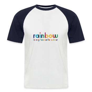 Rainbow - Favorite Color - Typography - Men's Baseball T-Shirt - white/navy - Front - Nik (191cm)