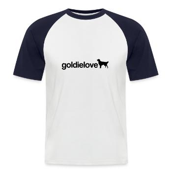 amour Goldie - T-shirt baseball manches courtes Homme - blanc/marine - Devant - Nik (191cm)