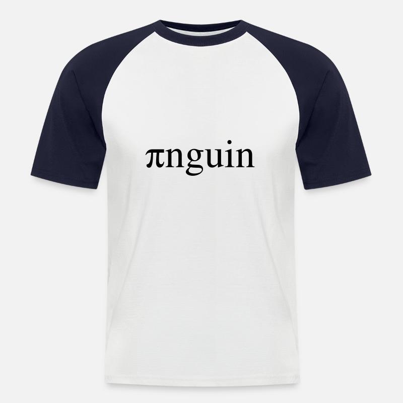 Pinguin - Männer Baseball-T-Shirt - Weiß/Navy
