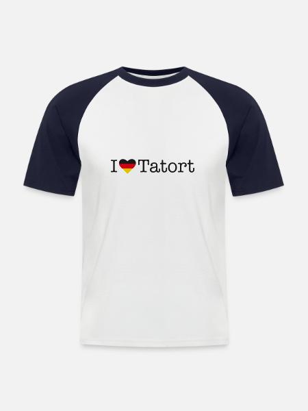 J’adore Crime Scene - T-shirt baseball manches courtes Homme - blanc/marine