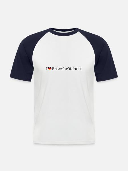I love Franzbrötchen - Men's Baseball T-Shirt - white/navy