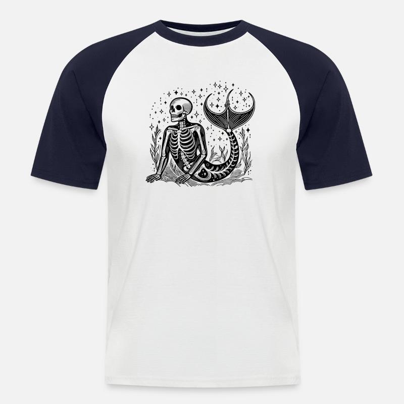 Sternzeichen Wassermann Skelett - Männer Baseball-T-Shirt - Weiß/Navy
