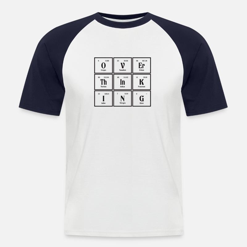 Überdenken | Periodensystem der Elemente - Männer Baseball-T-Shirt - Weiß/Navy