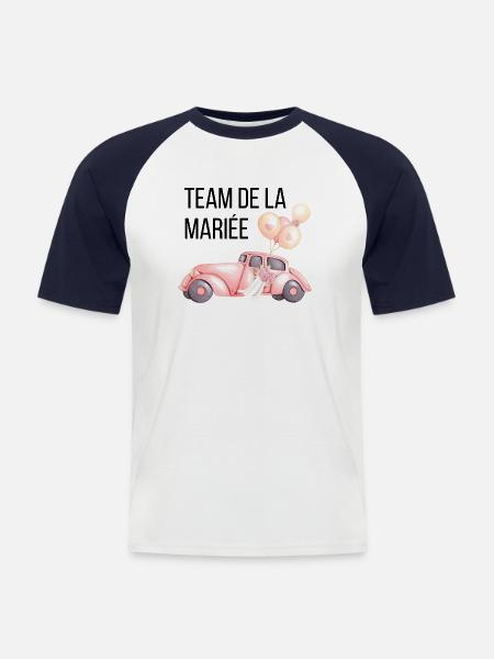 Bride's Team - Wedding Car - Men's Baseball T-Shirt - white/navy
