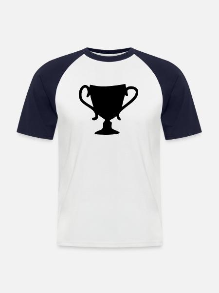 Cup Drawing Win Sketch Black - Men's Baseball T-Shirt - white/navy