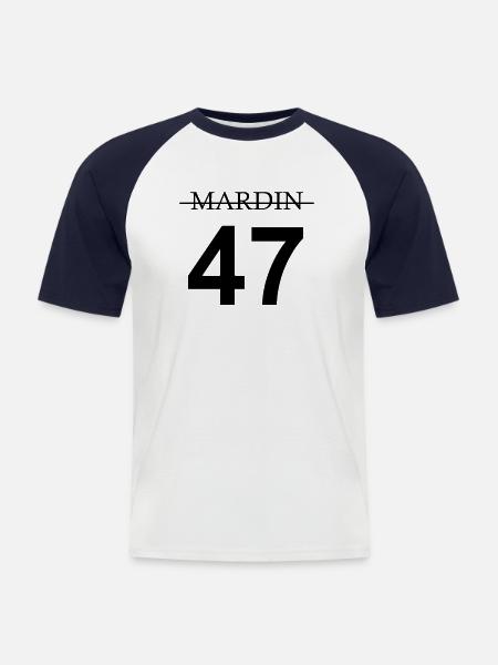 Mardin 47 - Männer Baseball-T-Shirt - Weiß/Navy