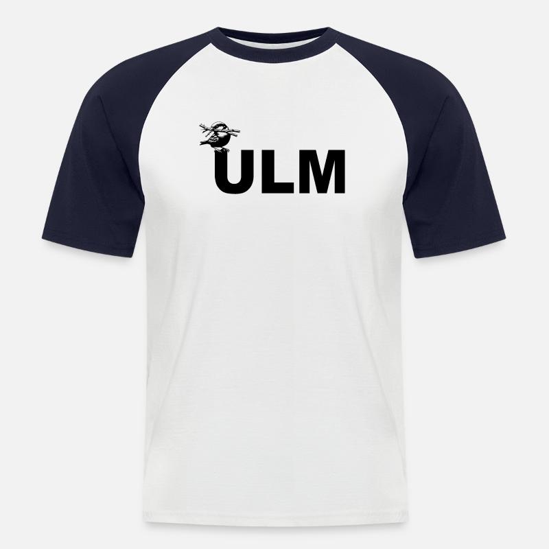 Ulmer Spatz - Männer Baseball-T-Shirt - Weiß/Navy
