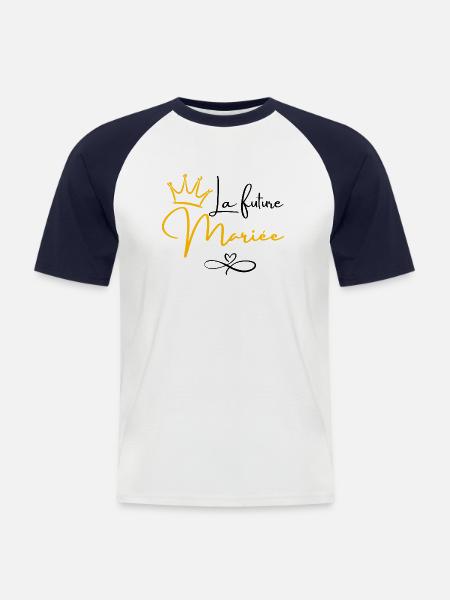 Bride-to-be Crown - Bride Gift - Men's Baseball T-Shirt - white/navy