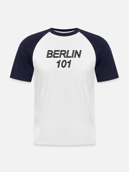 BERLIN 101 - Men's Baseball T-Shirt - white/navy