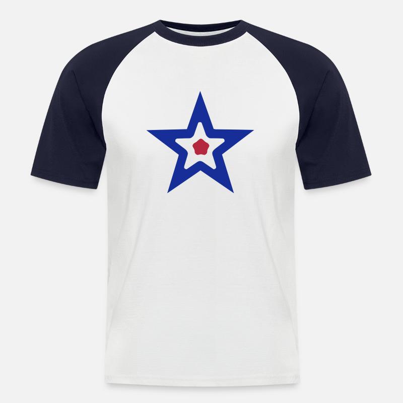 Mod Star - Männer Baseball-T-Shirt - Weiß/Navy