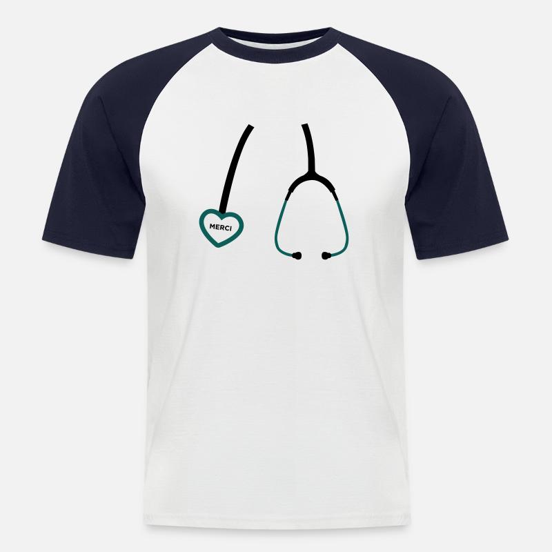 Danke, Doktor. - Männer Baseball-T-Shirt - Weiß/Navy