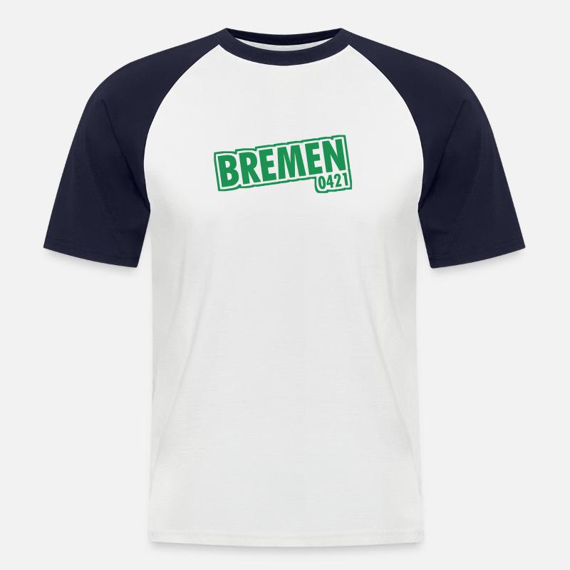 Bremen - 0421 - Area Code - Men's Baseball T-Shirt - white/navy
