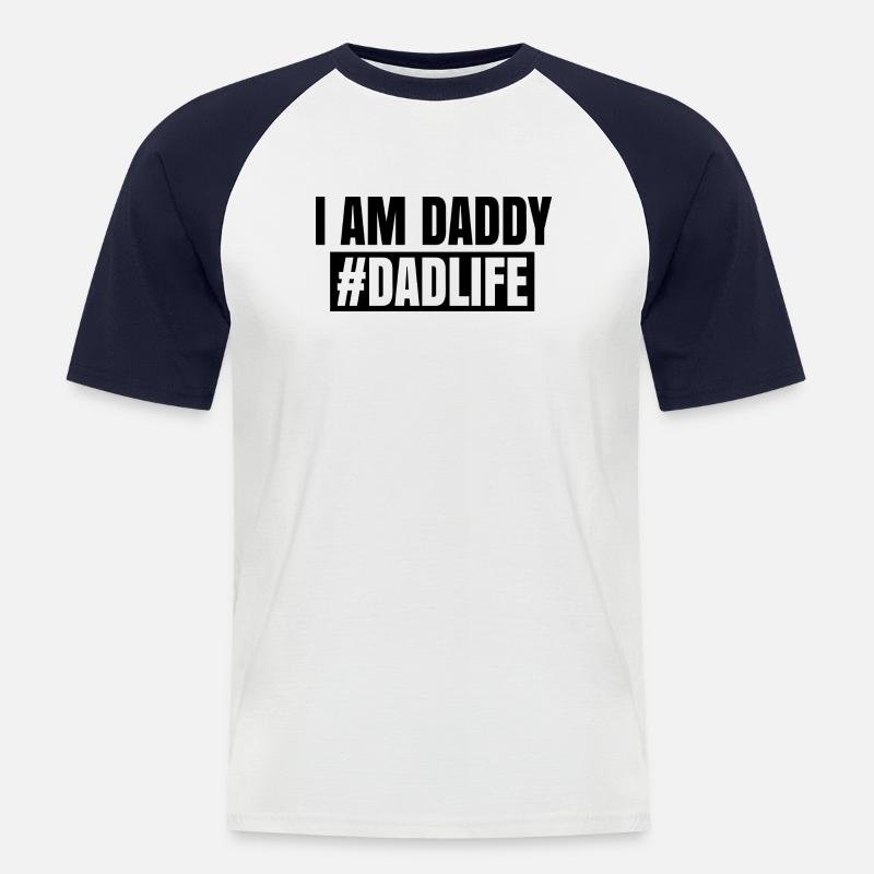 I Am Daddy - Männer Baseball-T-Shirt - Weiß/Navy