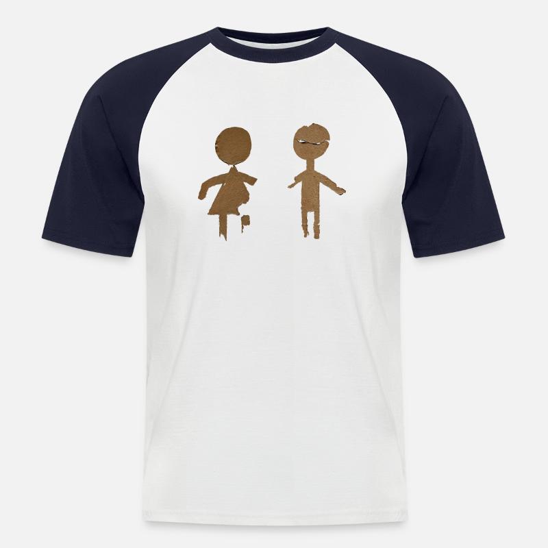 Himpelchen und Pimpelchen - Männer Baseball-T-Shirt - Weiß/Navy