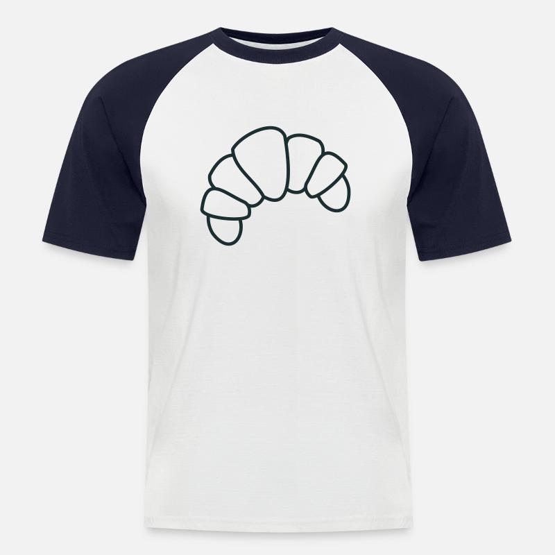 Croissant gebackenes Gebäck - Männer Baseball-T-Shirt - Weiß/Navy