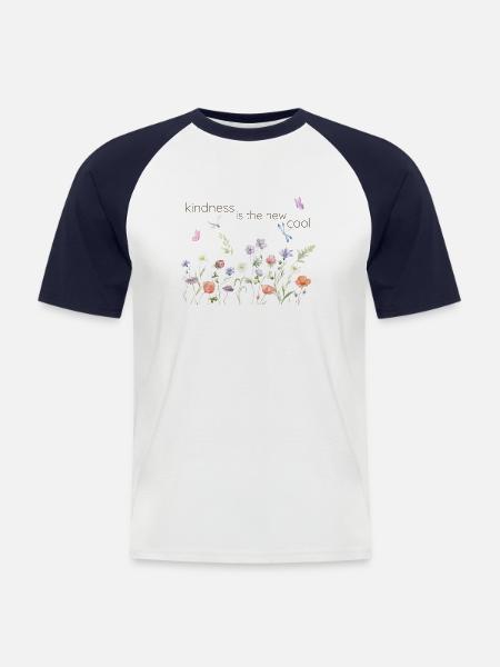 kindness is the new cool - Men's Baseball T-Shirt - white/navy