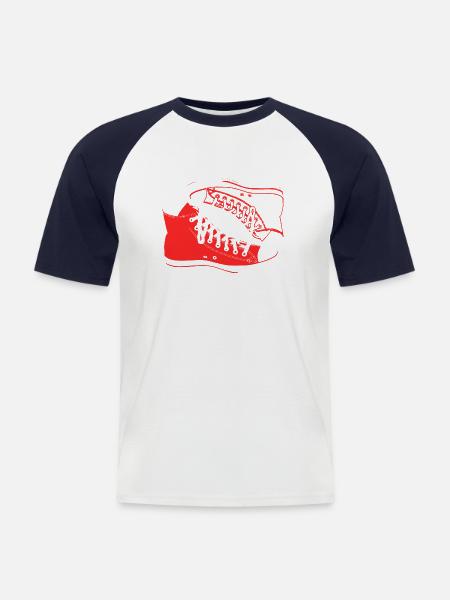 Chaussures retro Baskets Cadeau - T-shirt baseball manches courtes Homme - blanc/marine