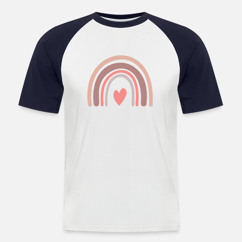 Rainbow - Männer Baseball-T-Shirt - Weiß/Navy