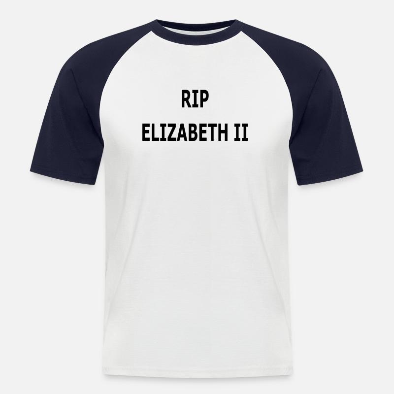 RIP ELISABETH II. - Männer Baseball-T-Shirt - Weiß/Navy