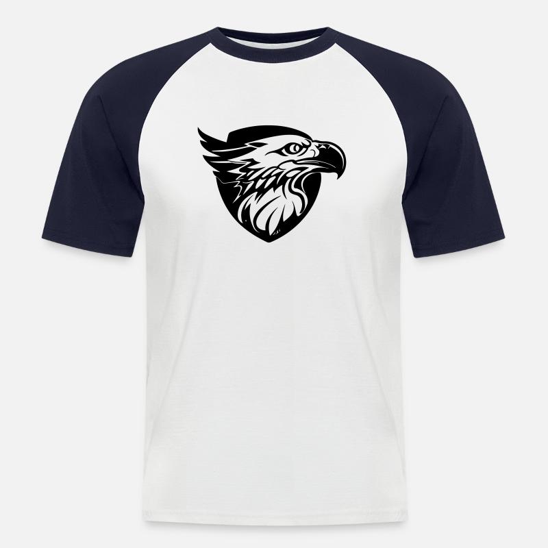 Adlerkopf im Profil - Männer Baseball-T-Shirt - Weiß/Navy