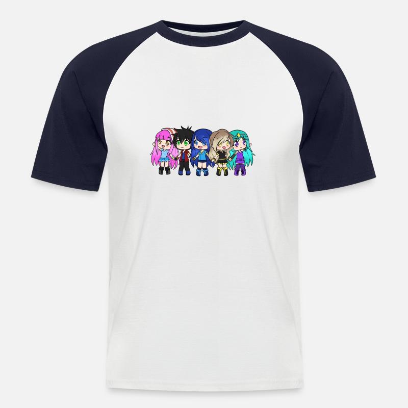 Gacha Stil Funneh Krew - Männer Baseball-T-Shirt - Weiß/Navy