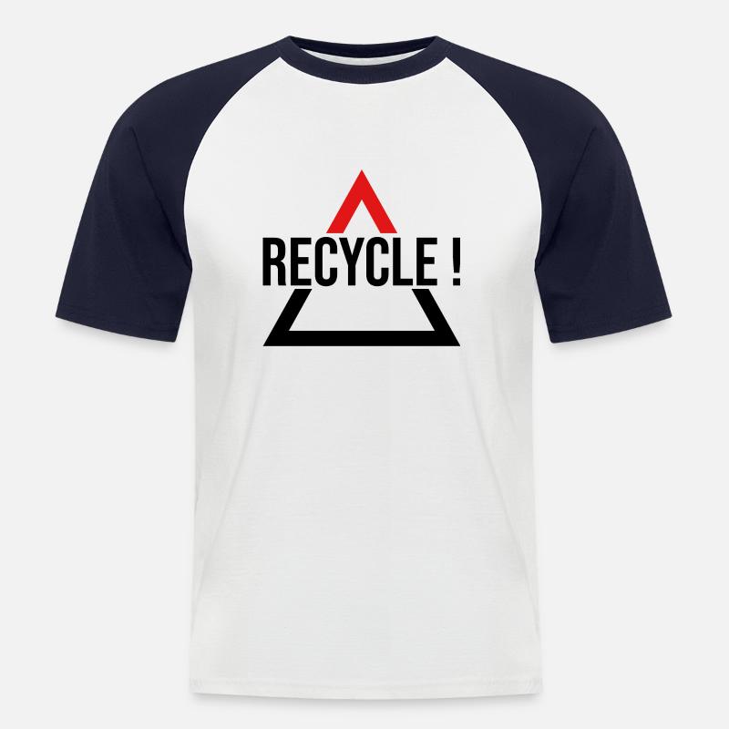 - Recyceln! - Männer Baseball-T-Shirt - Weiß/Navy