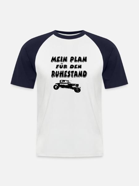 Auto - Männer Baseball-T-Shirt - Weiß/Navy