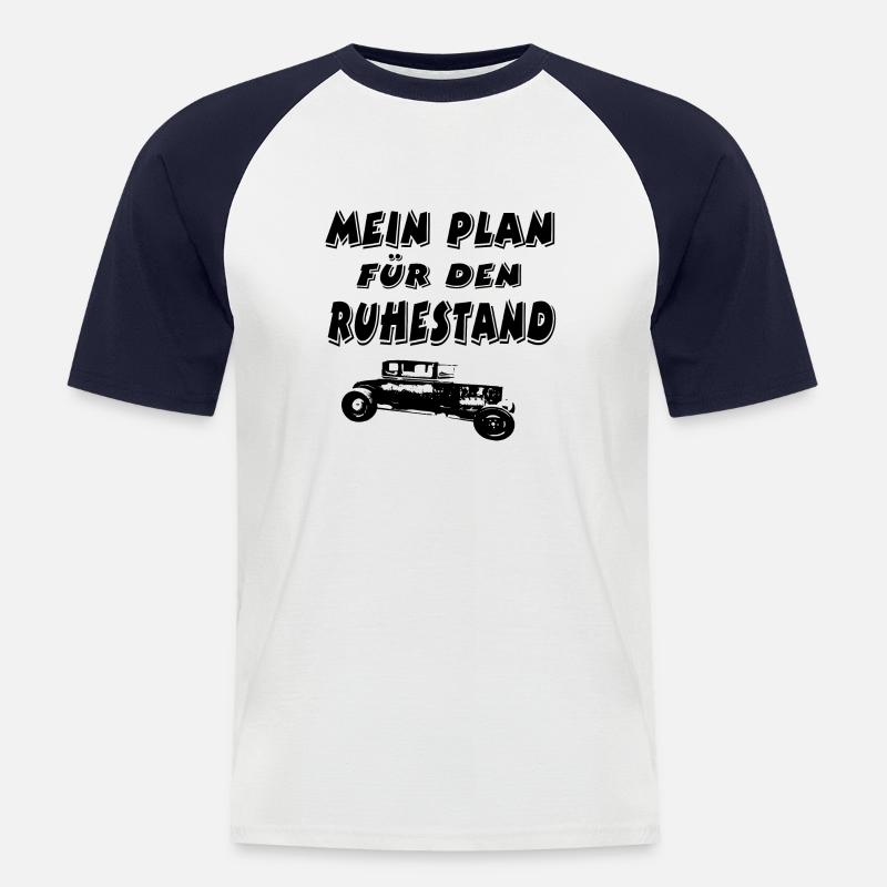 Auto - Männer Baseball-T-Shirt - Weiß/Navy